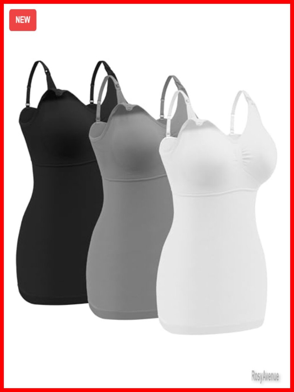 Nursing Tank Top Maternity Cami Built in Bra Seamless Breastfeeding Layering